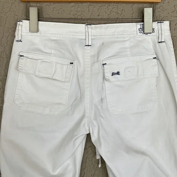 Le Tigre White Straight Leg Pants Drawstring Zip Fly Size 3 - Picture 6 of 14
